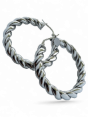 Srebrne WŁOSKIE KOLCZYKI RODOWANE KO1504