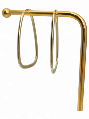 Złote, wiszące kolczyki geometryczne od Dall'Acqua B8/Lb/250ST-Z1M OR205574