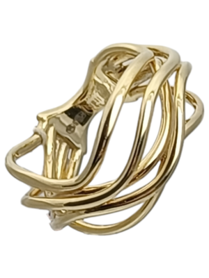 Złoty, nowoczesny pierścionek od Dall'Acqua pr 585 E9/S0/SETA/A10 AN235540