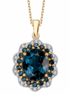 Złota zawieszka z topazami London Blue Verona 18560T