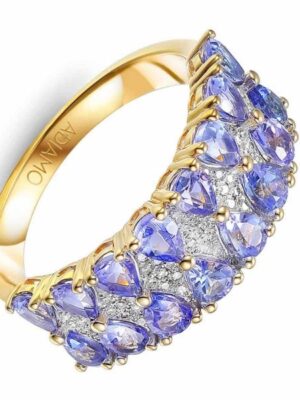 Pierścionek z tanzanitami i diamentami (R84144 Y T)  Adiamo