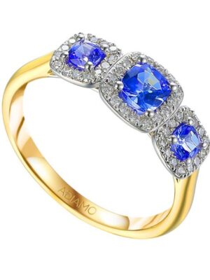 Pierścionek z tanzanitami i diamentami (R75257 YW T)