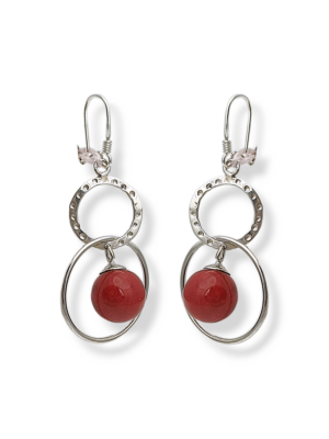 Srebrne kolczyki z koralem pr.925