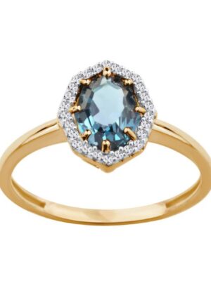 Pierścionek złoty z topazem i diamentami Verona 19871LT