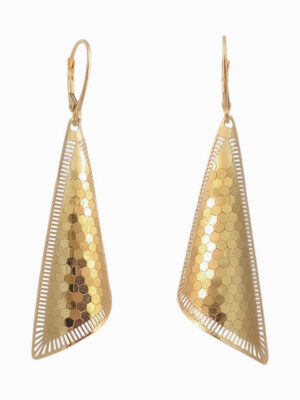 Złote, długie kolczyki z angielskim zapięciem