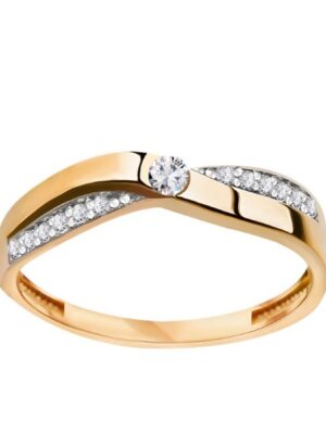 Pierścionek złoty z cyrkoniami EB19238