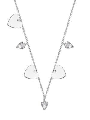 Naszyjnik srebrny z cyrkoniami - serca - Symbole Miłości Verona INCW380