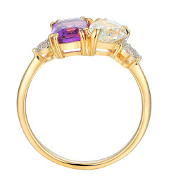Pierścionek z ametystem, białym topazem i diamentami R93893 Y M AM Adiamo - obrazek 2