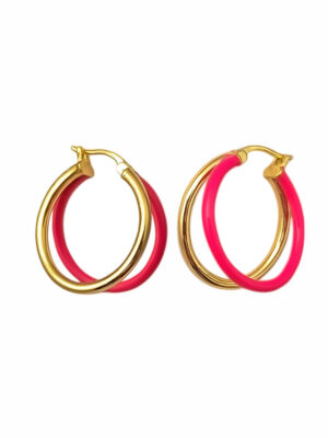 Pozłacane, srebrne kolczyki z dodatkiem różu Lupo