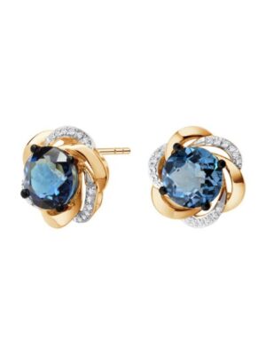 Kolczyki złote z topazami i diamentami Verona KZ19963, 19963