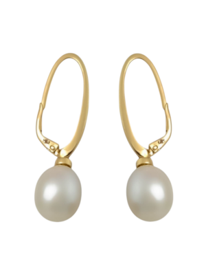 Złote, długie kolczyki na angielskim zapięciu