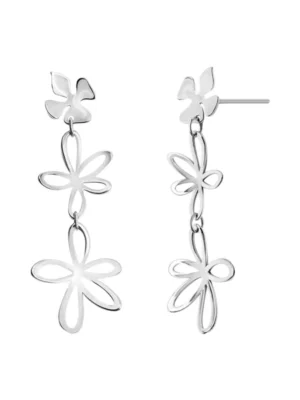 Kolczyki srebrne - kwiaty - Natura