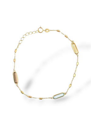 Złota bransoletka z kolorowymi cyrkoniami pr.585