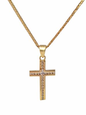 Złoty krzyżyk z cyrkoniami pr.585