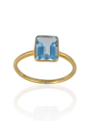 Złoty pierścionek z topazem pr.585 AN247649