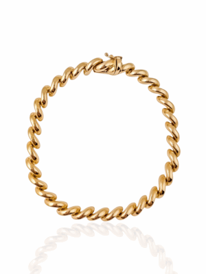 Złota, spiralna bransoletka od Dall'Acqua E7/NU/B2139