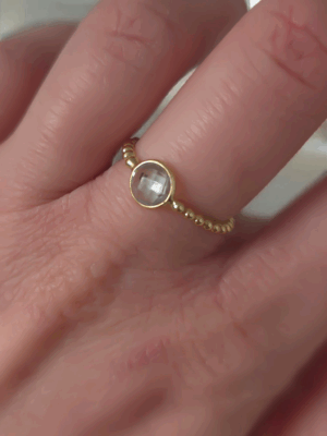 Złoty pierścionek z topazem pr.585 DALL'ACQUA AN247649