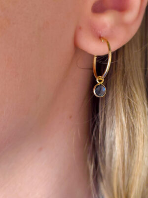 Złote kolczyki na sztyft z topazem pr.585 DALL ACQUA D4/PA/O146/239