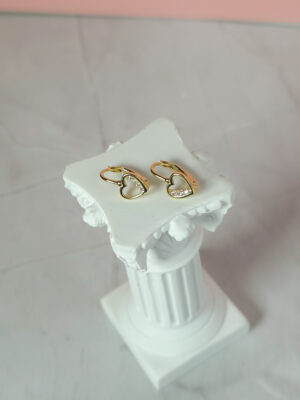 Złote kolczyki, serca na angielskim zapięciu pr.585