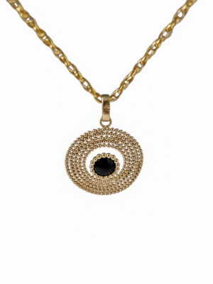 Złota zawieszka z czarnym akcentem au 585