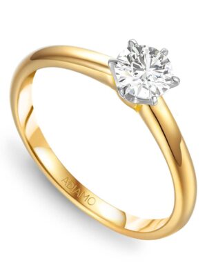 Złoty pierścionek z diamentem laboratoryjnym R58829 YW 1,03ct