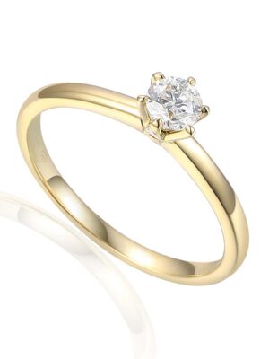 Złoty pierścionek z diamentem laboratoryjnym R58829 Y 0,29ct