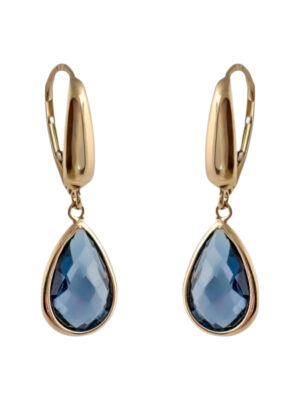 Złote kolczyki z niebieskim topazem DALL'ACQUA OR258600