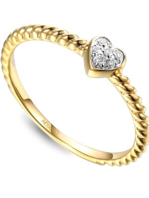 Pierścionek serce z diamentami R81527 Y Adiamo