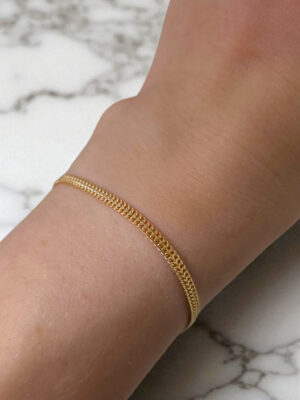 Złota, taśma bransoletka pr.585