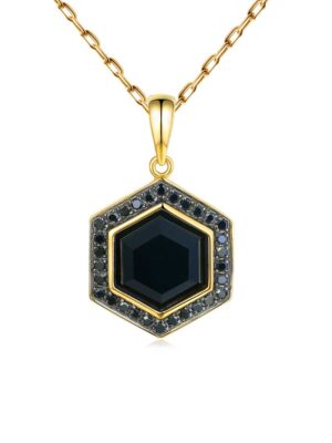 Złota zawieszka z diamentami i agatem ADIAMO P84082 Y BAG