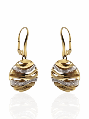 Eleganckie, Złote kolczyki z diamentami pr.585 angielski zapięcie ADIAMO E31868