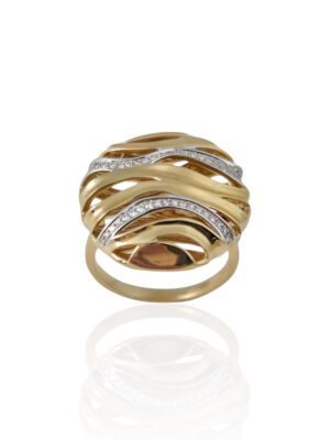 Złoty, elegancki pierścionek z diamentami pr. 585 ADIAMO R31868 Y