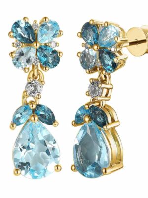 Kolczyki z topazami i diamentami ADIAMO E88899 Y S BT