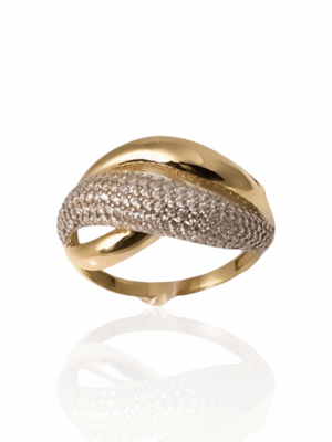 Złoty pierścionek z cyrkoniami pr.585