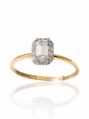 Złoty pierścionek z cyrkoniami pr. 585