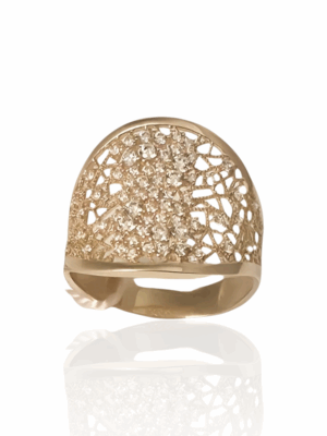 Złoty pierścionek z cyrkoniami pr.585