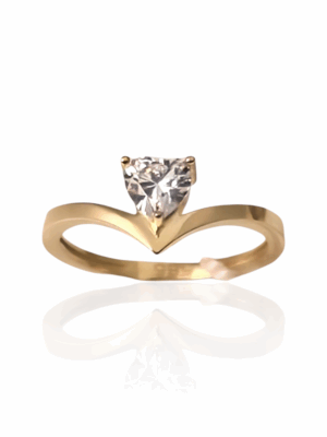 Złoty pierścionek z serduszkiem pr.585