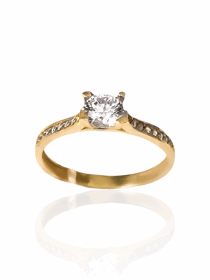 Złoty pierścionek z cyrkoniami pr.585