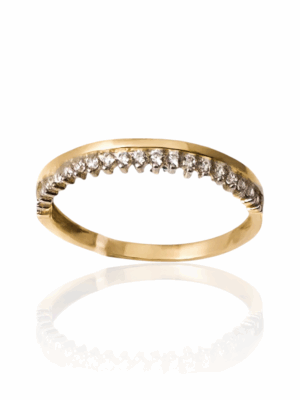 Złoty pierścionek z cyrkoniami pr.585