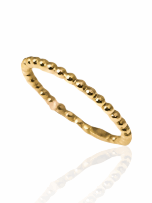 Złoty pierścionek z kulkami pr.585