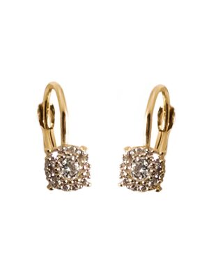 Złote kolczyki z cyrkoniami na angielskim zapięciu pr.585