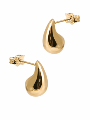 Złote kolczyki, krople na sztyft pr.585