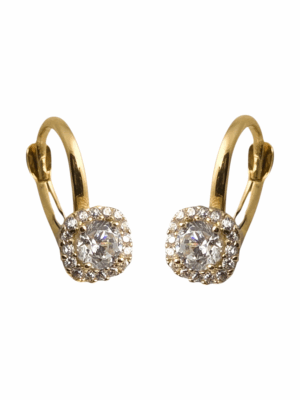 Złote kolczyki z cyrkoniami na angielskim zapięciu pr. 585