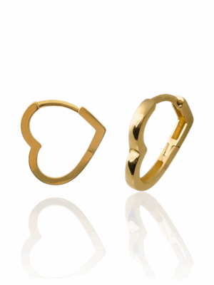 Złote kolczyki serca koła pr.585