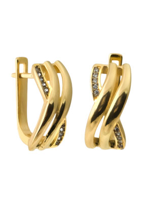 Złote kolczyki na angielskim zapięciu pr.585