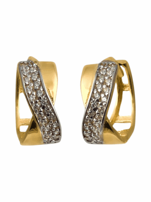 Złote kolczyki z cyrkoniami pr.585