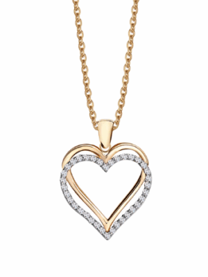Zawieszka złota z cyrkoniami - serce Verona LB18891