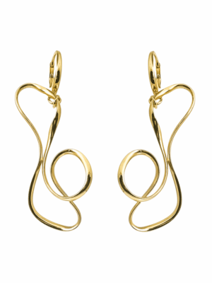 Złote, nowoczesne kolczyki na angielskim zapięciu pr.585 DALL'ACQUA