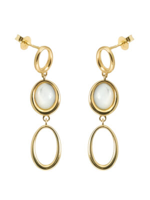 Złote kolczyki z masą perłową na sztyft pr.585