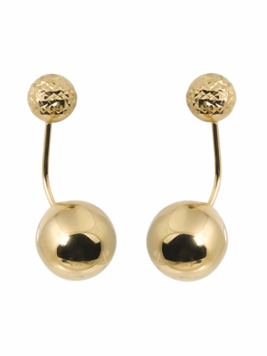 Złote kolczyki diamentowane, kulki pr.585